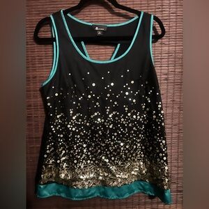 AB Studio Black and Gold Sequin Women's Top